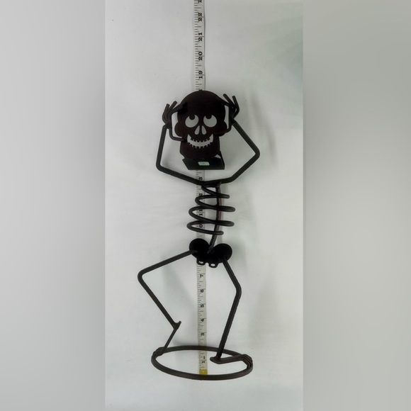 PartyLite Bones Skeleton Votive Holder Black Metal Halloween Decor Retired - Picture 6 of 7